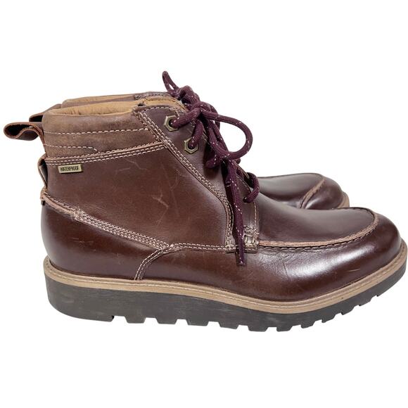 Clarks Hinsdale Mid Lace Up Chukka Boot Men 8.5 Brown Leather New - Picture 3 of 16